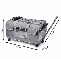 Catlaya TravelSafe Roll™ – Sac de transport à roulettes pour chat (poignée télescopique, pratique et confortable)
