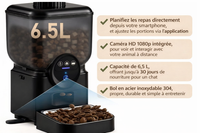 Catlaya SmartFeed Cam™ – Distributeur automatique de croquettes pour chat (caméra intégrée, contrôle via application mobile)