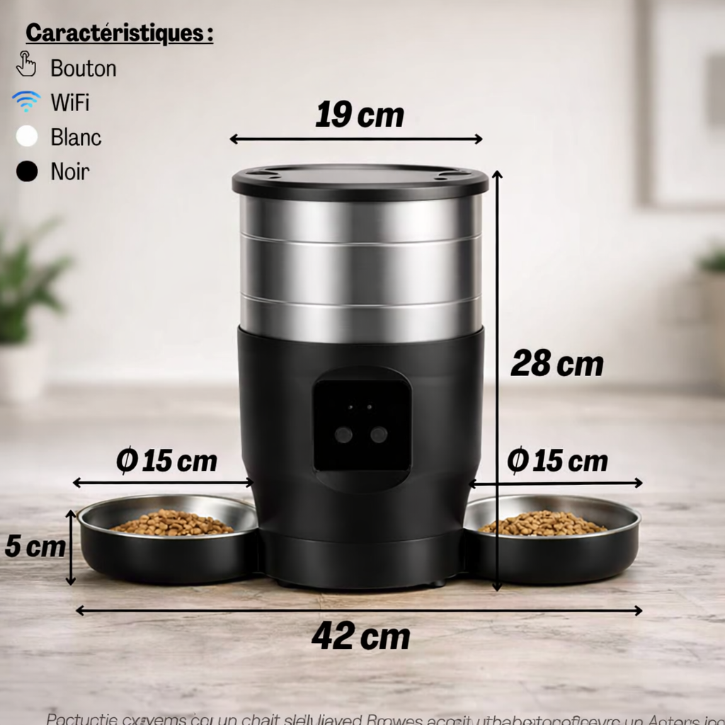 Catlaya SmartFeed Duo Connect™ – Distributeur automatique de croquettes pour chat (double gamelle, contrôle via application mobile)