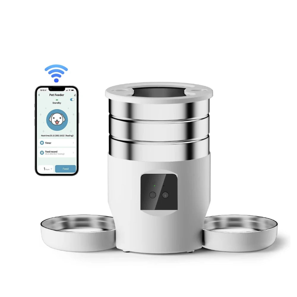 Catlaya SmartFeed Duo Connect™ – Distributeur automatique de croquettes pour chat (double gamelle, contrôle via application mobile)