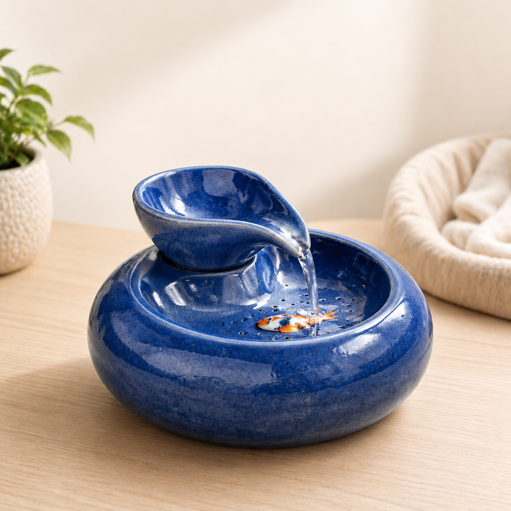 Catlaya AquaFlow Ceramic™ – Fontaine à eau pour chat en céramique (circulation continue, hygiénique et durable)