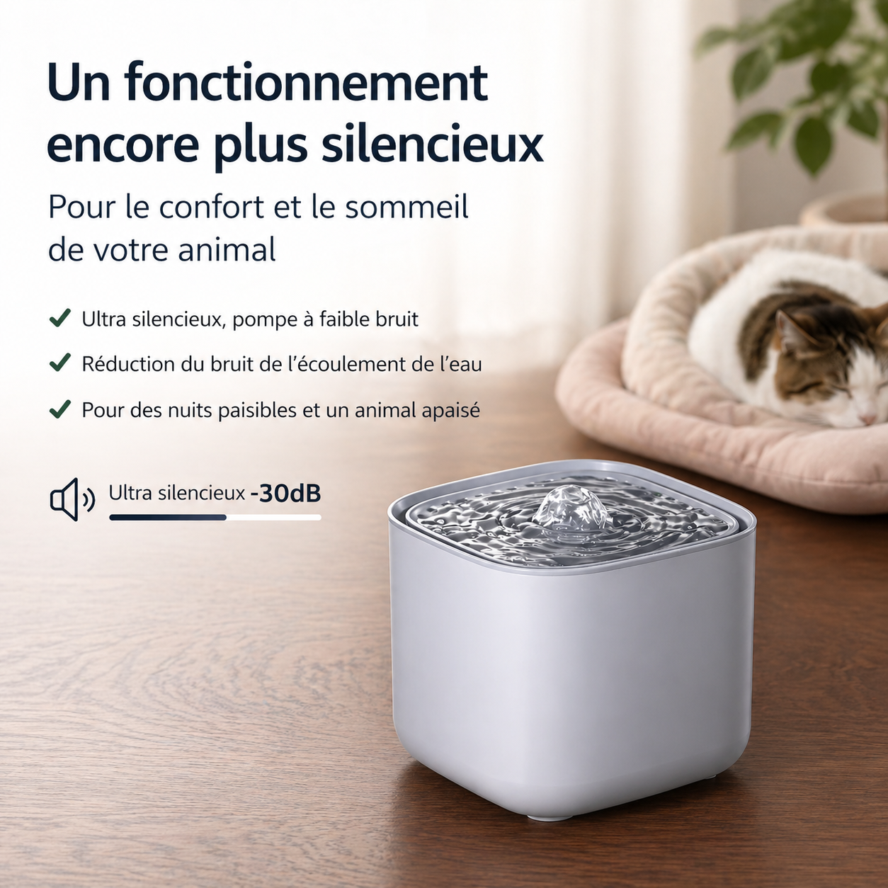 Catlaya AquaFlow™ – Fontaine à eau pour chat (circulation continue, fonctionnement silencieux)