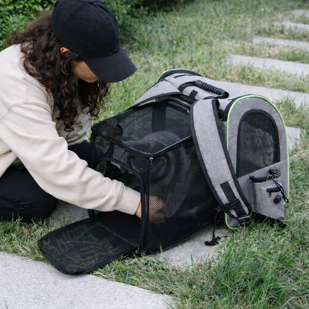 Catlaya TravelSafe Expand™ – Sac à dos extensible pour chat (espace modulable, respirant et confortable)