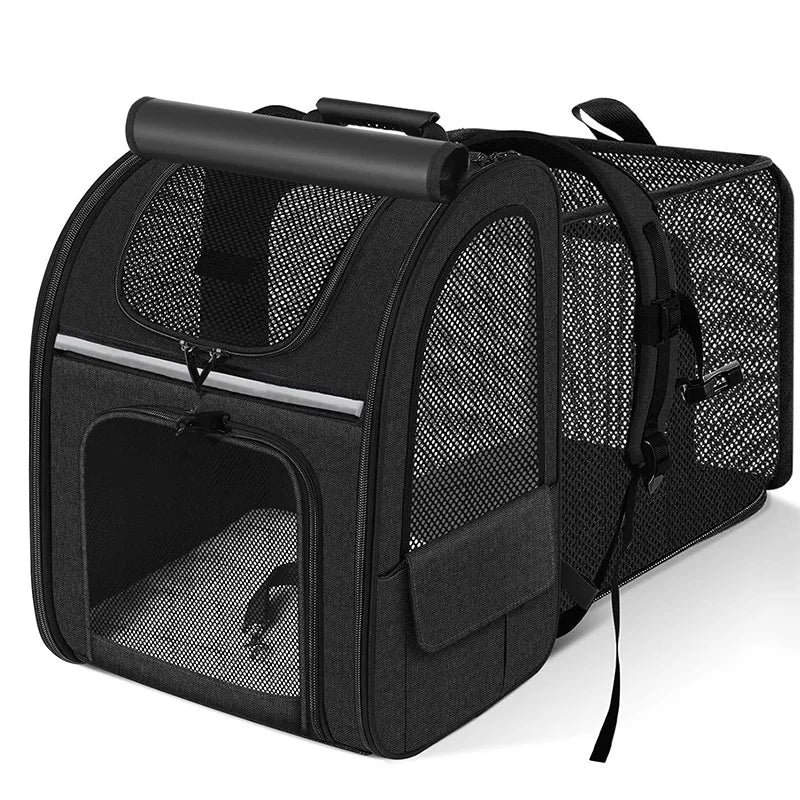 Catlaya TravelSafe Expand™ – Sac à dos extensible pour chat (espace modulable, respirant et confortable)